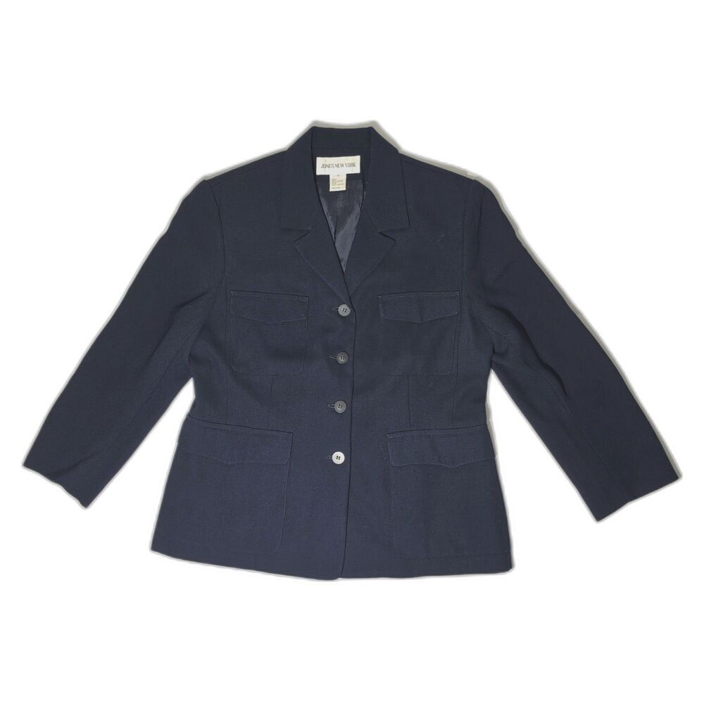 Jones New York Women’s Navy Blue Blazer Jacket Size 10 Lined